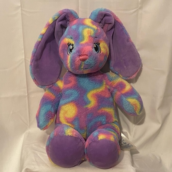 Build A Bear Spring Splash Swirl Bunny Rabbit Plush Purple Pastel 17” Clean EUC - Picture 1 of 4